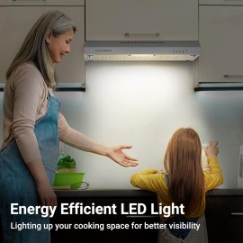 CIARRA 60cm Visor Cooker Hood Undercabinet Hoods Stainless Steel Wall