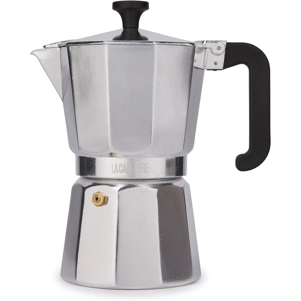 La Cafetière Venice Aluminium Espresso Maker, Six Cup, Silver, Gift Bo