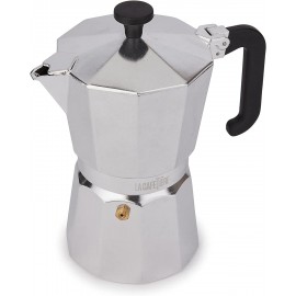 La Cafetière Venice Aluminium Espresso Maker, Six Cup, Silver, Gift Bo