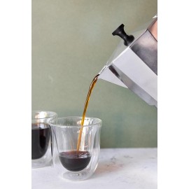 La Cafetière Venice Aluminium Espresso Maker, Six Cup, Silver, Gift Bo