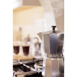 La Cafetière Venice Aluminium Espresso Maker, Six Cup, Silver, Gift Bo