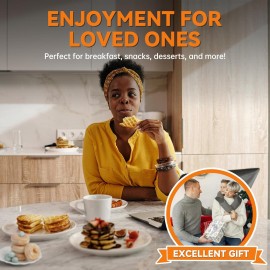 Baker's Friend 4 in 1 Mini Waffle Maker with Removable Plates, A Set o