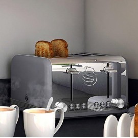 Swan ST19020GRN Retro 4-Slice Toaster with Defost/Reheat/Cancle Functi
