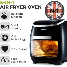 Tower T17039 Xpress Pro 5-in-1 Digital Air Fryer Oven with Rapid Air C
