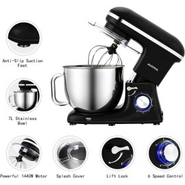 Aucma Stand Mixer,7L Tilt-Head Food Mixer, 6 Speed Electric Kitchen Mi