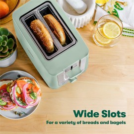 BELLA 2 Slice Toaster with Auto Shut Off - Extra Wide Slots & Removabl