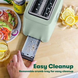 BELLA 2 Slice Toaster with Auto Shut Off - Extra Wide Slots & Removabl