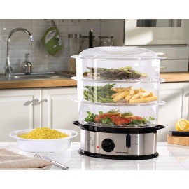 Daewoo SDA1338 3 Tier Family Size Food Steamer, Use for Variety of Foo