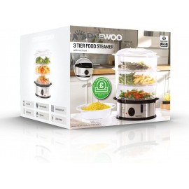 Daewoo SDA1338 3 Tier Family Size Food Steamer, Use for Variety of Foo
