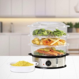 Daewoo SDA1338 3 Tier Family Size Food Steamer, Use for Variety of Foo