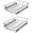 vidaXL Pull-Out Wire Baskets - 2pcs Silver, 400mm for Kitchen, Polishe