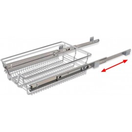 vidaXL Pull-Out Wire Baskets - 2pcs Silver, 400mm for Kitchen, Polishe