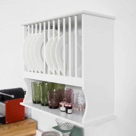 SoBuy KCR04-W, Wall Mounted Kitchen Plate Cup Rack, Kitchen Wall Shelf