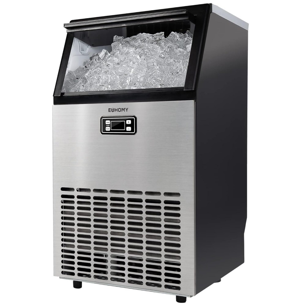 EUHOMY Commercial Ice Maker Machine - 99lbs Daily Production, 33lbs Ic