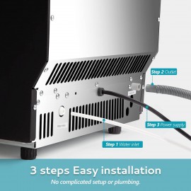 EUHOMY Commercial Ice Maker Machine - 99lbs Daily Production, 33lbs Ic