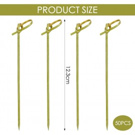 50PCS Cocktail Picks,Cocktail Sticks,Natural Bamboo Knot Skewers,Mini