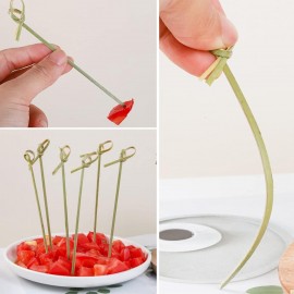 50PCS Cocktail Picks,Cocktail Sticks,Natural Bamboo Knot Skewers,Mini
