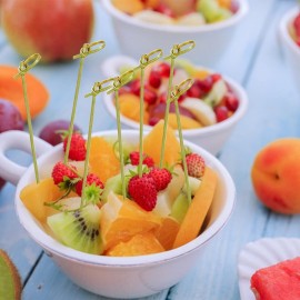 50PCS Cocktail Picks,Cocktail Sticks,Natural Bamboo Knot Skewers,Mini