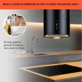 Klarstein Hanging Island Cooker Hood, Extractor Fan for Kitchen Island