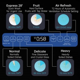 AIRMSEN Portable Dishwasher with 5L Water Tank, Countertop Dishwasher