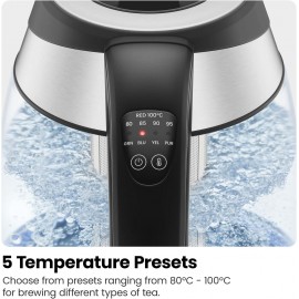 Chefman Electric Kettle with Temperature Control, 5 Presets LED Indica