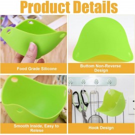 Poached Egg Maker Set,4 PCS Egg Poachers LFGB Grade Silicone Egg Poach