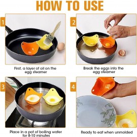 Poached Egg Maker Set,4 PCS Egg Poachers LFGB Grade Silicone Egg Poach