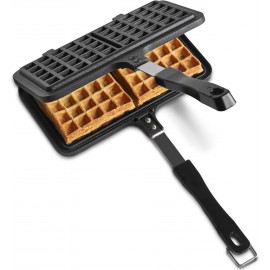 VonShef Stove Top Waffle Iron, Dual Head Die-Cast Aluminium Waffle Mak