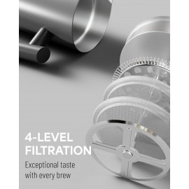 Veken French Press Plunger Coffee Tea Maker 34 Ounce 1 Liter, Double W