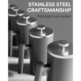 Veken French Press Plunger Coffee Tea Maker 34 Ounce 1 Liter, Double W