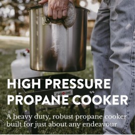 GasOne B-5200K Outdoor Cooker with High Pressure Steel Braided Hose Pr