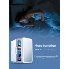 NORTHCLAN Mini Fridge for Bedrooms 10L/11 Cans with AC/DC Powered, Qui