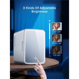 NORTHCLAN Mini Fridge for Bedrooms 10L/11 Cans with AC/DC Powered, Qui