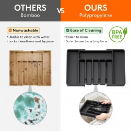 Lifewit Cutlery Drawer Organiser, Expandable Utensil Tray for Kitchen,