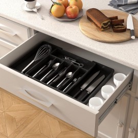Lifewit Cutlery Drawer Organiser, Expandable Utensil Tray for Kitchen,