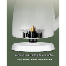 1.2L Electric Kettle Small, 40 Ounce Hot Tea Kettle Double Wall Stainl