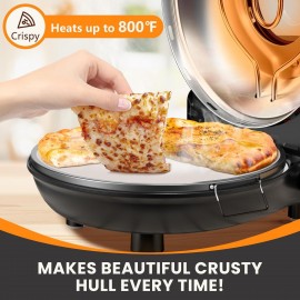 Upgrade Pizza Oven, 12 Inch Electric Pizza Oven Indoor, 1200W Portable