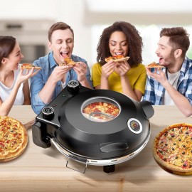 Upgrade Pizza Oven, 12 Inch Electric Pizza Oven Indoor, 1200W Portable