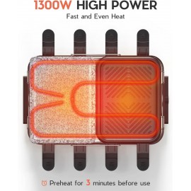 Voohek Korean BBQ Grill Raclette Table Grill Hibachi Electric Indoor G