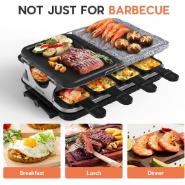 Voohek Korean BBQ Grill Raclette Table Grill Hibachi Electric Indoor G