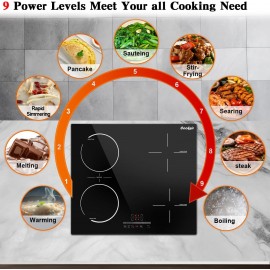 Cooksir Plug in Induction Hob 4 Zone Electric Hob 60cm with Flex Zones