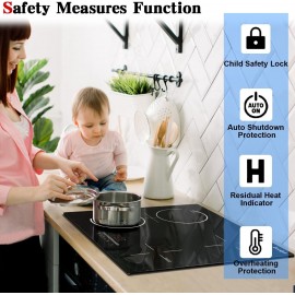 Cooksir Plug in Induction Hob 4 Zone Electric Hob 60cm with Flex Zones