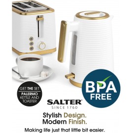 Salter EK5031WHT Palermo Electric 1.7L Kettle - 3000W Rapid Boil, 360°