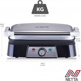 NETTA Panini Maker & Health Grill - Sandwich Toaster, Panini Press - 2
