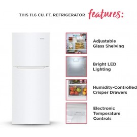 Frigidaire 11.6 Cu. Ft. Compact ADA Top Freezer Refrigerator in White