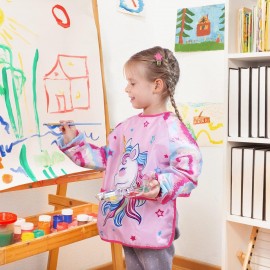 WERNNSAI Kids Art Smock - Painting Smocks for Kids Waterproof Toddler