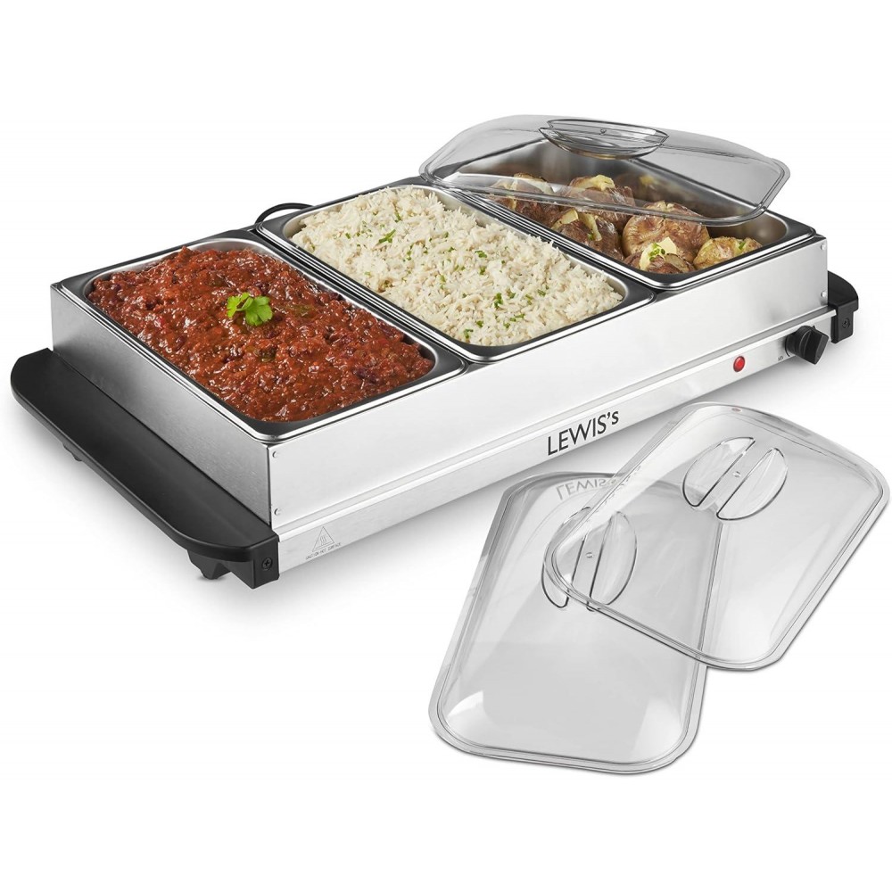 Lewis's Electric Food Warmer Buffet Server – Buffet Trays with Lids –