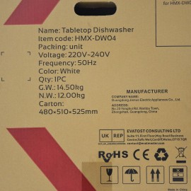 Hermitlux Table Top Dishwasher, Mini Countertop Dishwasher with 4 Plac