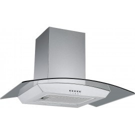 Cookology Curved Glass Chimney Cooker Hood, Energy A Rated Wall Mounte