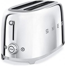 Smeg TSF02SSUS 50's Retro Style Aesthetic 4 Slice Toaster, Chrome